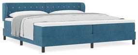 vidaXL Κρεβάτι Box Spring με Στρώμα Σκούρο Μπλε 200x200 εκ. από Βελούδο