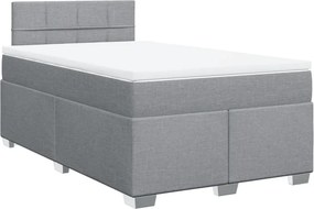 vidaXL Κρεβάτι Boxspring με Στρώμα Ανοιχτό Γκρι 120x190 εκ. Υφασμάτινο