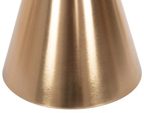 Τραπεζάκια σαλονιού REBEN Σετ 2 τμχ Μέταλλο Χρυσό - Φιμέ Γυαλί Μαύρο Φ80 &amp; Φ60 εκ.