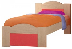 SB-00052 Παιδικό κρεβάτι "ΚΥΜΑ" ημίδιπλο σε χρώμα δρυς-κόκκινο 110x190
   , 1 Τεμάχιο