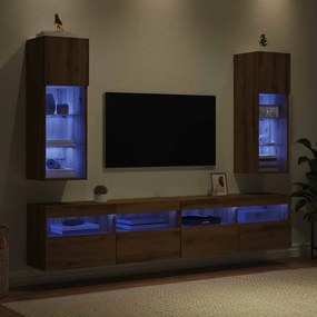 vidaXL Τοίχου ντουλάπες τηλεόρασης 2 pcs Artisan Oak