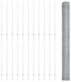 vidaXL Πόστοι περίφραξης  22 τμχ U-Channel 160 cm Γαλβανισμένο Ατσάλι