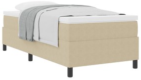 vidaXL Κρεβάτι Box Spring με Στρώμα σε Ανοιχτό Πράσινο και Γκρι, 90 x 200 εκ., Μαλακό Βαμβακερό Ύφασμα