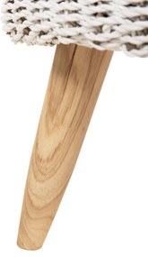 Σκάμπο Beam Ξύλο Τεακ και Seagrass Σε Φυσικό &amp; Λευκό Φ42x46Υεκ.