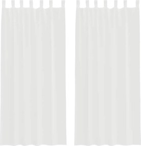 vidaXL Κουρτίνες Voile με βρόχους 2 τεμάχια Λευκό 140x225 cm