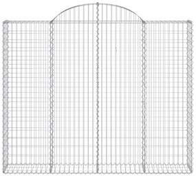 Συρματοκιβώτια Τοξωτά 9 τεμ. 200x30x160/180 εκ. Γαλβαν. Ατσάλι - Ασήμι