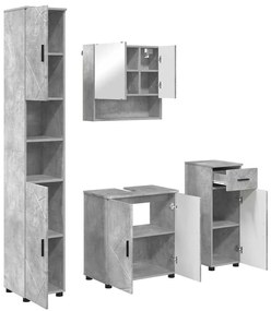 vidaXL Σετ Επίπλων Μπάνιου 4 pcs Γκρι σκυροδέματος 61 x 35 x 64 εκ.