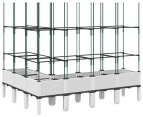 Ζαρντινιέρα Κήπου με Καφασωτό Λευκή 160x120x142,5 εκ. από PP - Λευκό