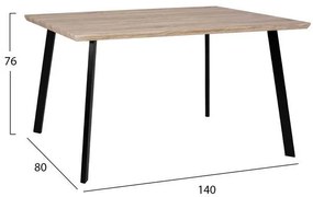 Σετ τραπεζαρίας C11037 5τμχ. με Τραπέζι Sonama 140x80x76εκ. &amp; Καρέκλες Vanessa σε Μαύρο