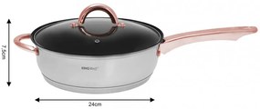 Σετ κατσαρόλες και τηγάνια Kinghoff KH 1765, 12 h, επαγωγή, Inox/ροζ χρυσό