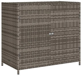 vidaXL Ντουλάπι Αποθήκευσης Κήπου Γκρι 83x45x76 εκ. από Συνθ. Ρατάν