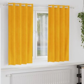 vidaXL Κουρτίνες 2 pcs Χαμομηλί κίτρινο 140 x 175 cm Βελούδο