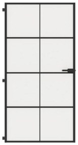 vidaXL Εσωτερική Πόρτα Μαύρη 102,5x201,5 εκ. Ψημένο Γυαλί & Αλουμίνιο