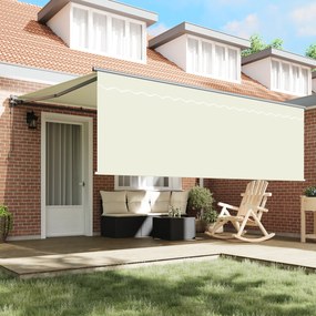 vidaXL Ανασυρόμενη Τέντα Κρεμ 350x250 εκ