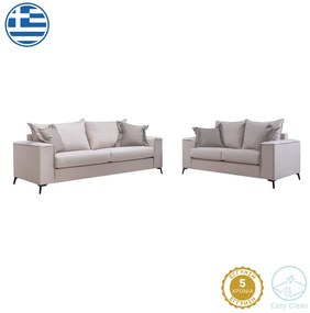 Σετ σαλονιού Verona 2τεμ 2θέσιος-3θέσιος cream - μαξιλάρια mocha