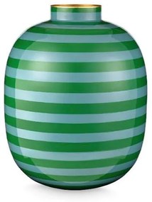 ΜΕΤΑΛΛΙΚΟ ΒΑΖΟ 32cm PIP STUDIO - METAL STRIPES GREEN