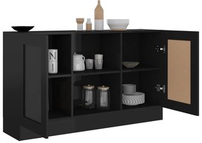vidaXL Μπουφές Γυαλιστερό Μαύρο 120 x 30,5 x 70 εκ. από Μοριοσανίδα