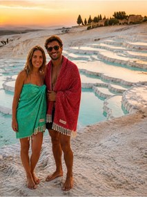 Stewehome Σετ 2 τεμαχίων πετσέτες παραλίας από 100% βαμβάκι πλεκτές 100x180 cm