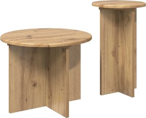 vidaXL Σετ βοηθητικά τραπεζάκια 2 pcs Artisan Δρυς Επεξεργασμένο Ξύλο