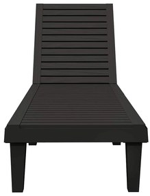 vidaXL Ξαπλώστρες 2 τεμ. Μαύρες 155 x 58 x 83 εκ. από Πολυπροπυλένιο