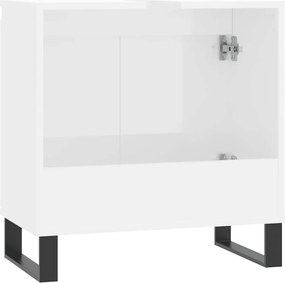 vidaXL Ντουλάπι Μπάνιου Γυαλ. Λευκό 58 x 33 x 60 εκ. από Επεξεργ. Ξύλο