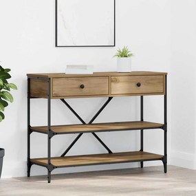 vidaXL Τραπέζι κονσόλας με συρτάρι artisan δρυς Επεξεργασμένο ξύλο