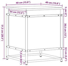 Κουτί Αποθήκευσης με Sonoma Δρυς 40x40x51,5 εκ. Επεξ. Ξύλο - Καφέ