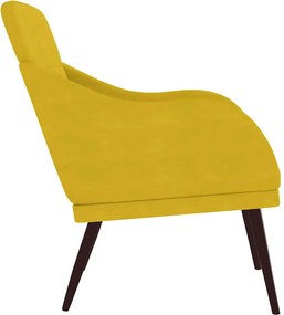 vidaXL Πολυθρόνα Κίτρινη 63 x 76x 80 εκ. Βελούδινη