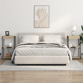 vidaXL Κομοδίνο με Σταθμό Φόρτισης Sonoma Δρυς Επεξεργασμένο ξύλο