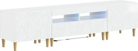 vidaXL 3 Τεμάχια LED Τηλεοπτική Ντουλάπα DELFT Γυαλιστερό Λευκό