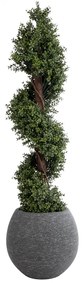 GloboStar® Artificial Garden COLUMBIA 20797 Επιδαπέδιο Πολυεστερικό Τσιμεντένιο Κασπώ Γλάστρα - Flower Pot Γκρι Φ40 x Υ35cm