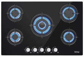 Glass Panel Gas Stove IsEasy MGBG-775 Five-zones