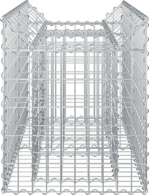 vidaXL Ανασηκωμένο κρεβάτι gabion Ασημί