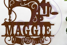 Intra απο ξύλο plywood 3mm-4mm πάχος – Όνομα ραπτομηχανής Επιγραφή Wall Art, Δίασταση 40x30 cm INTRAFABR-116959133