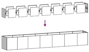 vidaXL Ζαρντινιέρα 280x40x40 εκ. από Γαλβανισμένο Ατσάλι