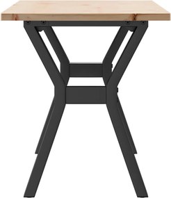 vidaXL Τραπεζάκι Σαλονιού Πλαίσιο Υ Μασίφ Πεύκο/Ατσάλι