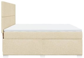 Κρεβάτι Boxspring με Στρώμα Κρεμ 180x200 εκ. Υφασμάτινο - Κρεμ