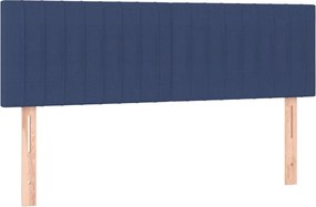 vidaXL Κρεβάτι Boxspring με Στρώμα &amp; LED Μπλε 140x200 εκ. Υφασμάτινο