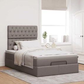 vidaXL Οθωμανικό κρεβάτι με στρώμα Taupe 120x190 cm Ύφασμα