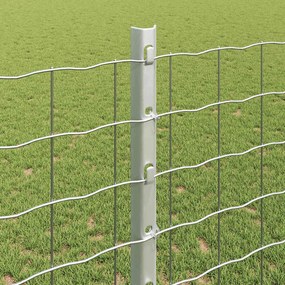 vidaXL Ενσωματωμένος Πόλος Φράχτη 11 τμχ. Ασημί 160 cm