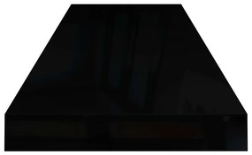 vidaXL Ράφια Τοίχου Γυαλιστερά Μαύρα 2 Τεμάχια 80x23,5x3,8 εκ. MDF