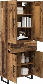 vidaXL Highboard 2 pcs Παλιό ξύλο 69,5 x 34 x 180 εκ.