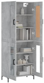 vidaXL Ντουλάπι Γκρι Sonoma 69,5 x 34 x 180 εκ. Επεξεργασμένο Ξύλο