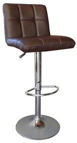 Σκαμπώ Lino Bar Χρώμιο/PU Σκ.Καφέ 44x50x62/92-83/113cm (Σετ 2 ΤΕΜ)