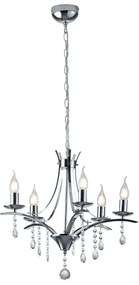 Φωτιστικό Οροφής Lucerna 101600506 Ø52x150cm Chrome Trio Lighting Μέταλλο,Ακρυλικό