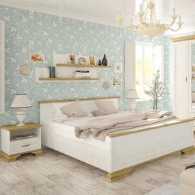 Κρεβάτι Jaden golden oak-λευκό antique 160x200εκ