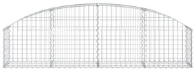 Συρματοκιβώτιο Τοξωτό 200x30x40/60εκ. από Γαλβανισμένο Σίδερο - Ασήμι