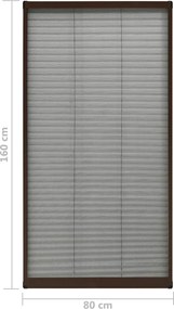 vidaXL Σήτα Παραθύρου Πλισέ Καφέ 80 x 160 εκ. από Αλουμίνιο