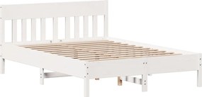 vidaXL Σκελετός Κρεβ. Χωρίς Στρώμα Λευκό 140x200 εκ Μασίφ Πεύκο