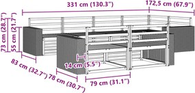 vidaXL Σειρά Καναπέ Εξωτερικού 7 pcs Φυσικό